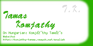 tamas komjathy business card